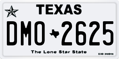 TX license plate DMO2625