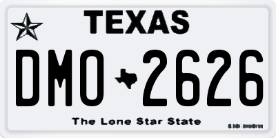 TX license plate DMO2626