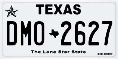 TX license plate DMO2627