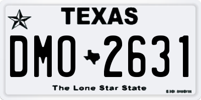 TX license plate DMO2631