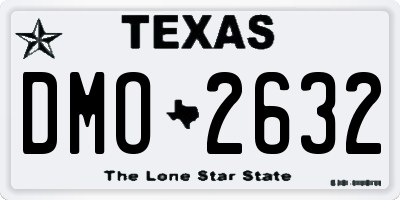 TX license plate DMO2632