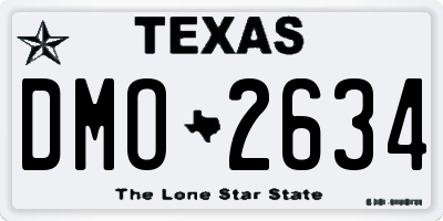 TX license plate DMO2634