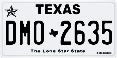 TX license plate DMO2635
