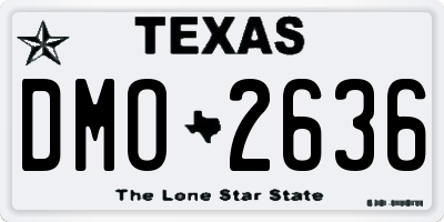 TX license plate DMO2636