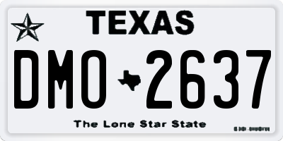 TX license plate DMO2637