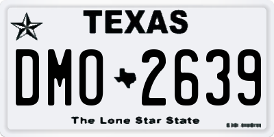 TX license plate DMO2639