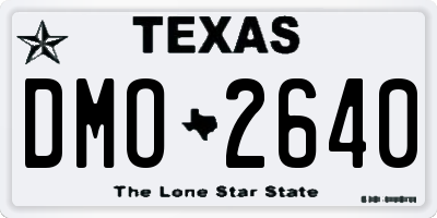 TX license plate DMO2640