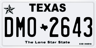 TX license plate DMO2643
