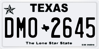 TX license plate DMO2645