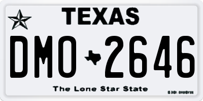 TX license plate DMO2646