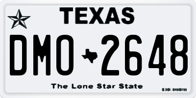 TX license plate DMO2648
