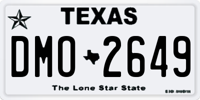 TX license plate DMO2649