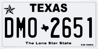 TX license plate DMO2651