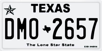 TX license plate DMO2657