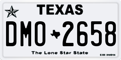 TX license plate DMO2658