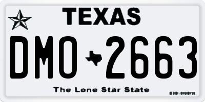 TX license plate DMO2663