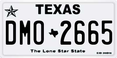 TX license plate DMO2665