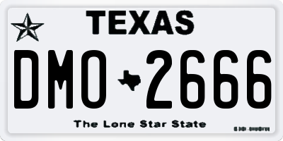 TX license plate DMO2666