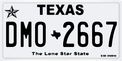 TX license plate DMO2667