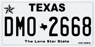 TX license plate DMO2668