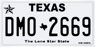 TX license plate DMO2669