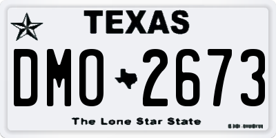 TX license plate DMO2673