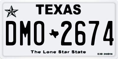 TX license plate DMO2674