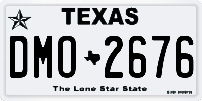 TX license plate DMO2676