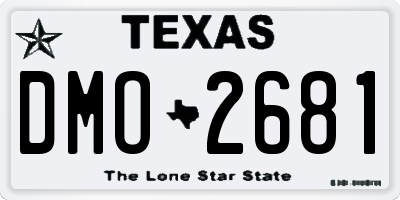 TX license plate DMO2681