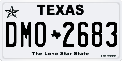 TX license plate DMO2683