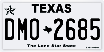 TX license plate DMO2685