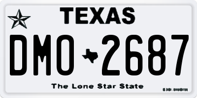 TX license plate DMO2687
