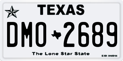TX license plate DMO2689