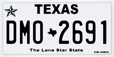 TX license plate DMO2691