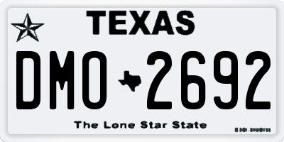 TX license plate DMO2692