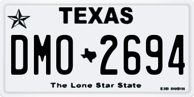 TX license plate DMO2694