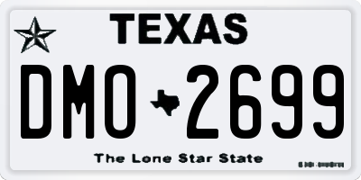 TX license plate DMO2699