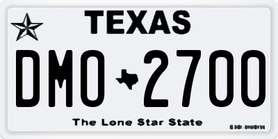TX license plate DMO2700
