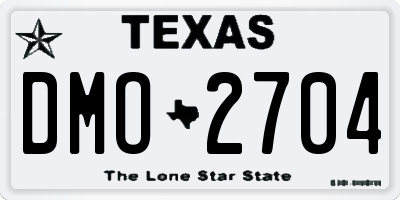 TX license plate DMO2704