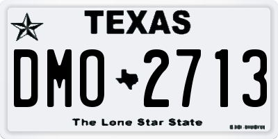 TX license plate DMO2713