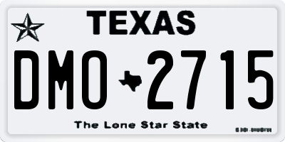 TX license plate DMO2715