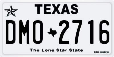 TX license plate DMO2716