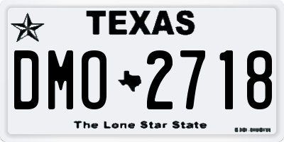 TX license plate DMO2718