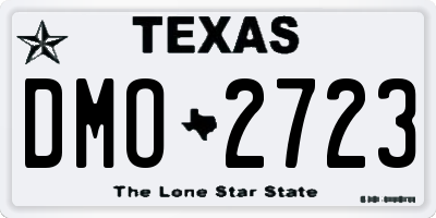 TX license plate DMO2723