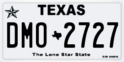 TX license plate DMO2727
