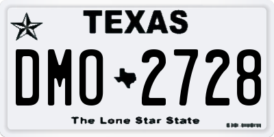 TX license plate DMO2728