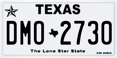 TX license plate DMO2730