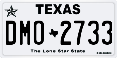 TX license plate DMO2733