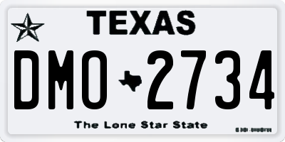 TX license plate DMO2734