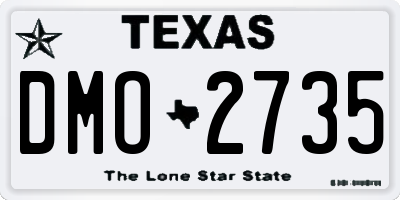 TX license plate DMO2735